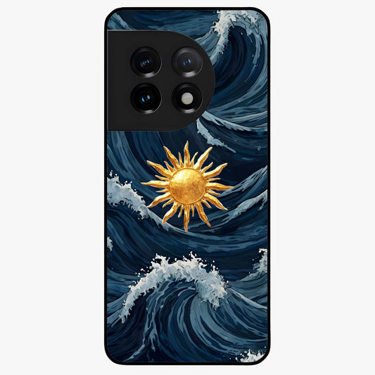 Gold Sun Blush Glass Case for 1+11 elegant front view featuring warm golden sun inspired artwork
