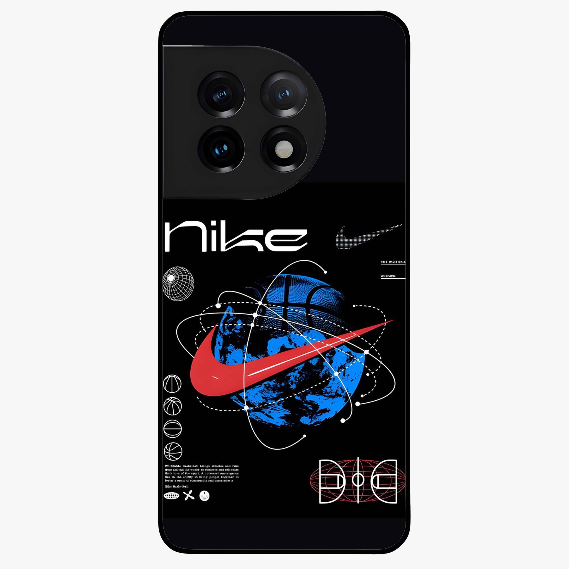 Gravity Sports Fusion Glass Case for 1+11 dynamic front view featuring bold sports inspired fusion artwork