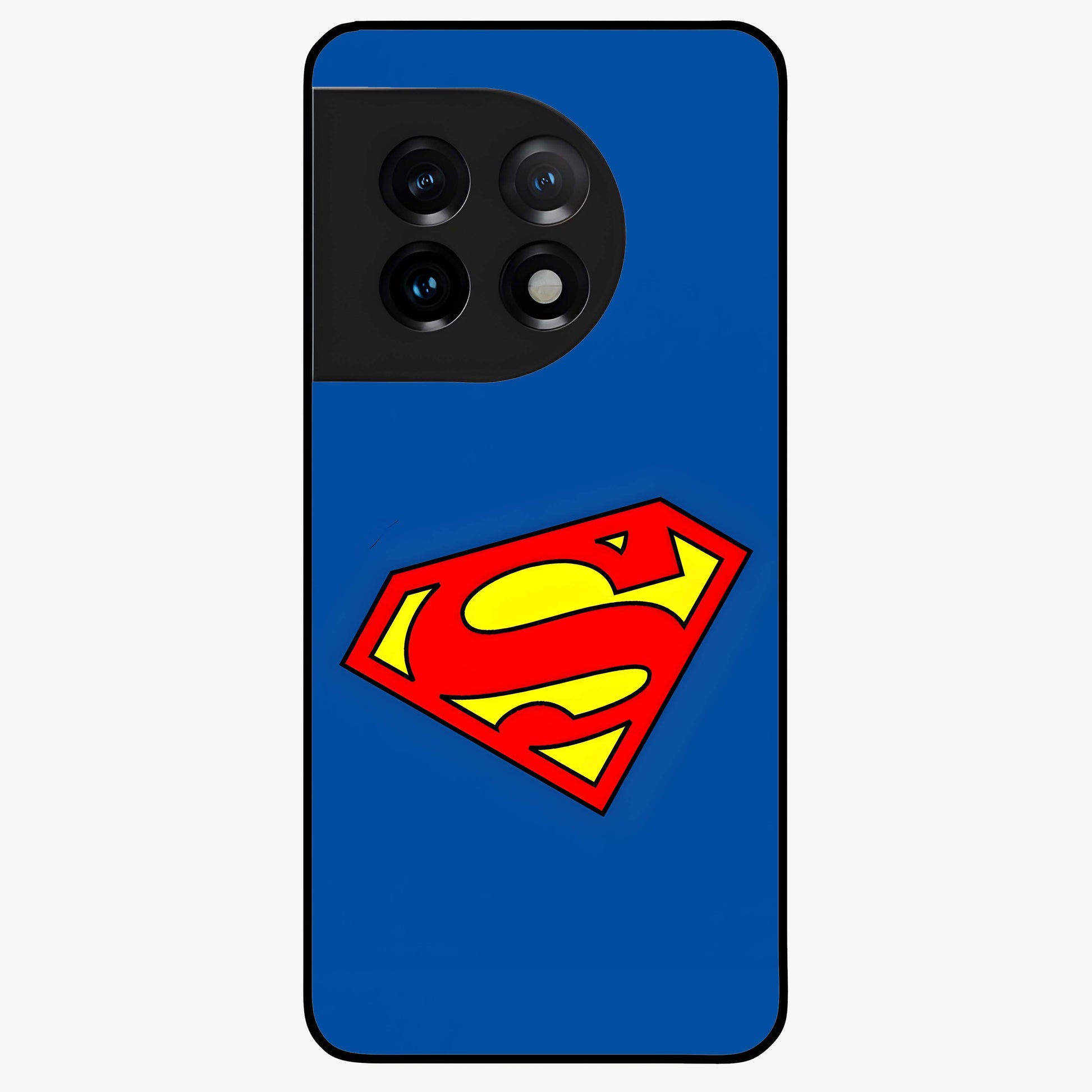 Legendary Hero Emblem Glass Case for 1+11 bold front view featuring powerful emblem inspired artwork