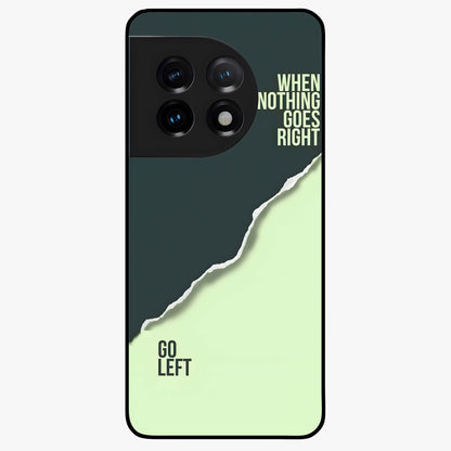 Let Go Quote Glass Case for 1+11 minimalist front view featuring motivational typography artwork