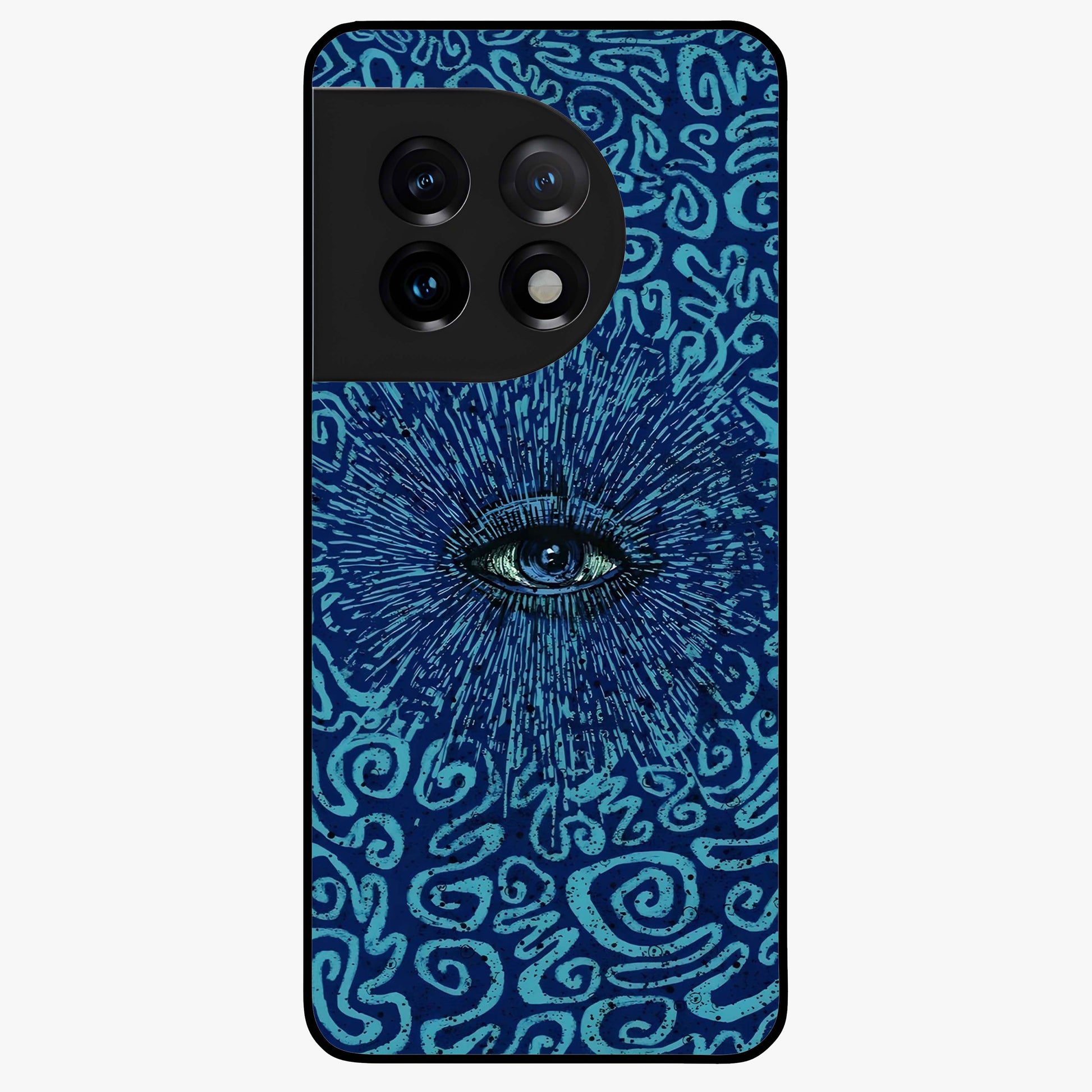 Mystic Inner Eye Glass Case for 1+11 dramatic front view featuring powerful inner eye inspired artwork