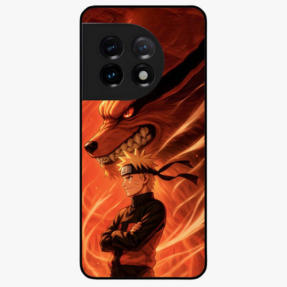 Nine Tails Legacy Glass Case for 1+11 powerful front view featuring legendary fox inspired artwork