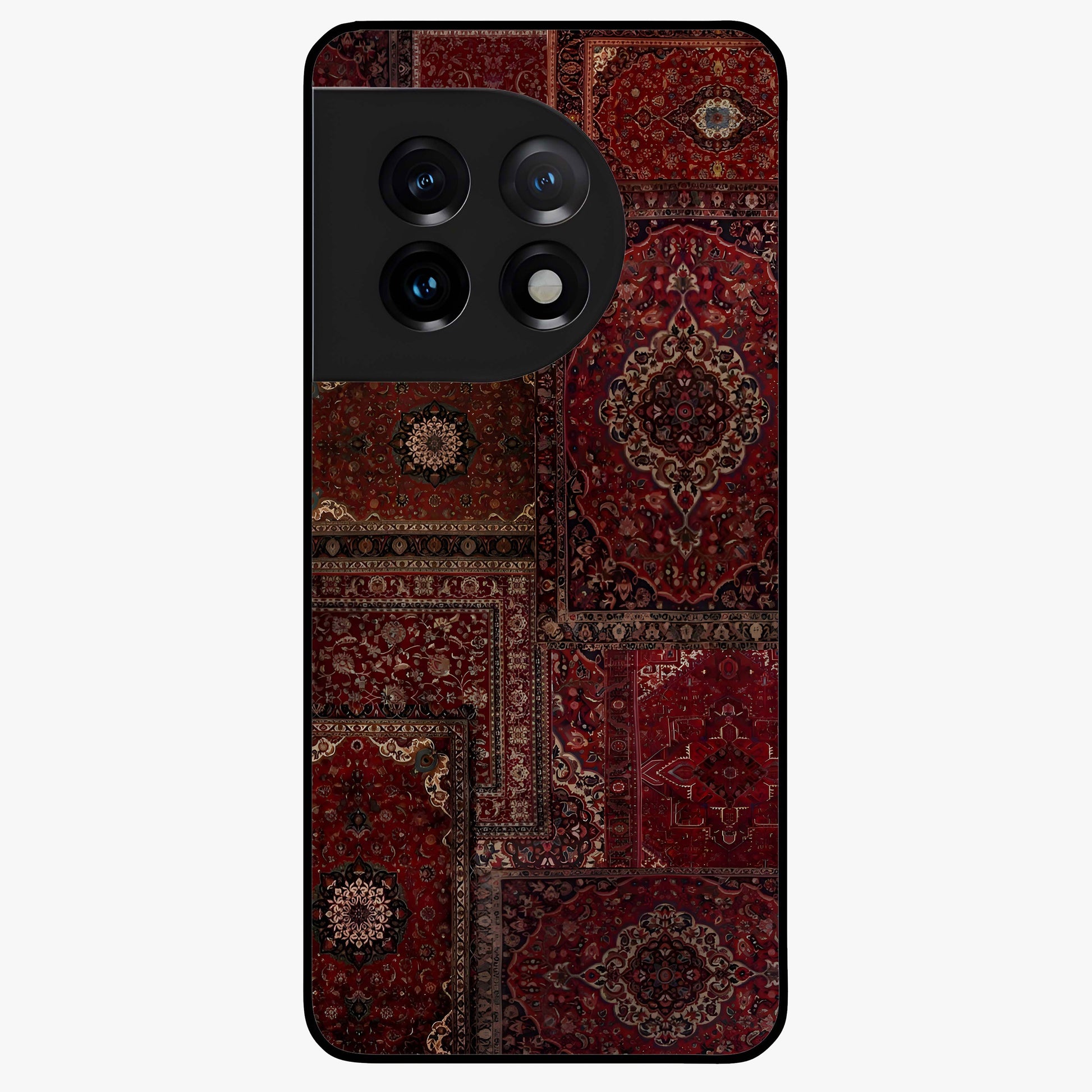 Persian Velvet Tale Glass Case for 1+11 luxurious front view featuring velvet inspired Persian pattern artwork