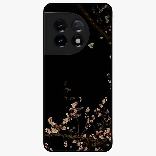 Petal Moon Light With Custom Name Glass Case for 1+11 graceful front view featuring floral artwork under moonlight with personalized name design