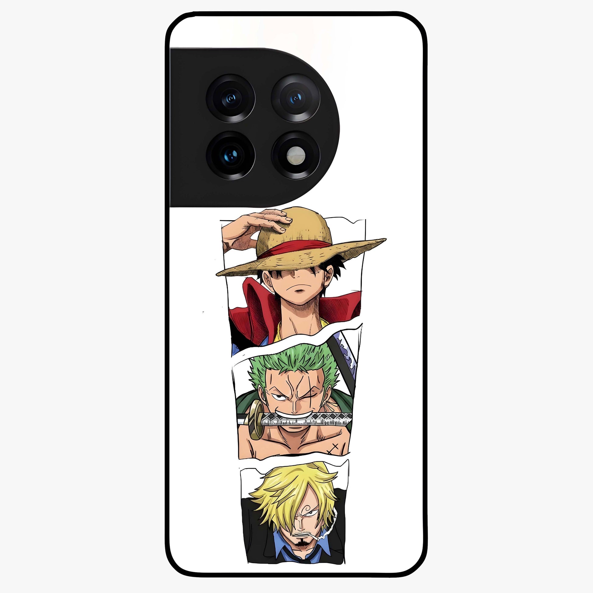 Pirate Trio Resolve Glass Case for 1+11 bold front view featuring pirate inspired trio artwork