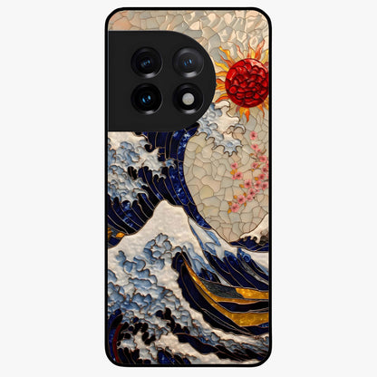 Rising Wave Glory Glass Case for 1+11 dynamic front view featuring powerful wave inspired artwork