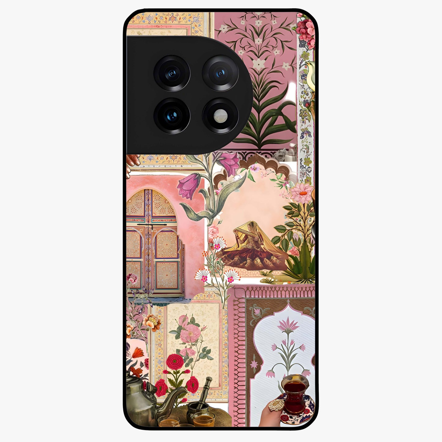 Royal Pink Legacy Glass Case for 1+11 elegant front view featuring luxurious pink themed artistic artwork