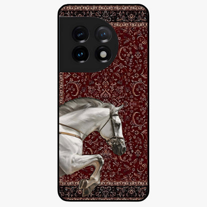 Royal Rider Tapestry Glass Case for 1+11 majestic front view featuring rider artwork in tapestry style