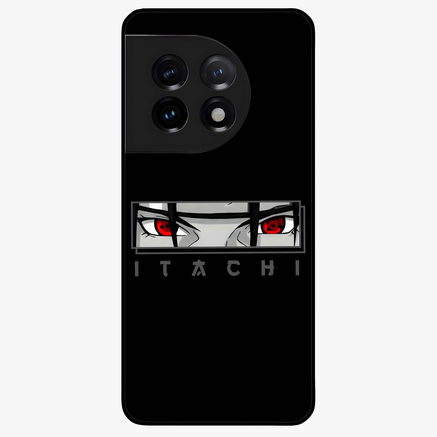 Scarlet Gaze Dominance Glass Case for 1+11 dramatic front view featuring intense red themed artwork
