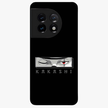 Scarlet Ninja Gaze Glass Case for 1+11 striking front view featuring ninja inspired artwork in crimson tones