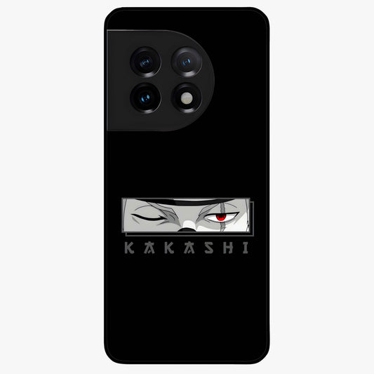 Scarlet Ninja Gaze Glass Case for 1+11 striking front view featuring ninja inspired artwork in crimson tones