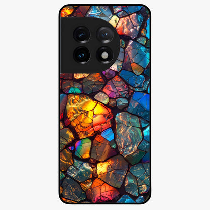 Shattered Light Glass Case for 1+11 artistic front view featuring abstract broken light inspired artwork