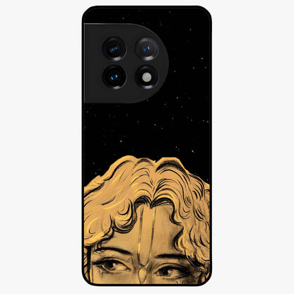 Shri Krishna Art Glass Case for 1+11 devotional front view featuring detailed Krishna inspired artwork