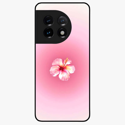 Soft Petal Serenity Glass Case for 1+11 elegant front view featuring gentle floral artwork in muted tones