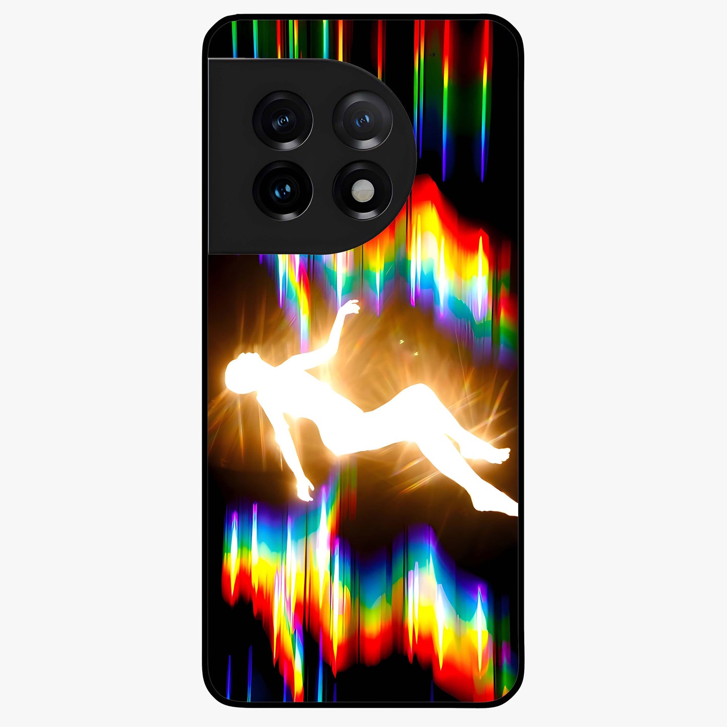 Soul in Spectrum Glass Case for 1+11 artistic front view featuring colorful spectrum inspired artwork
