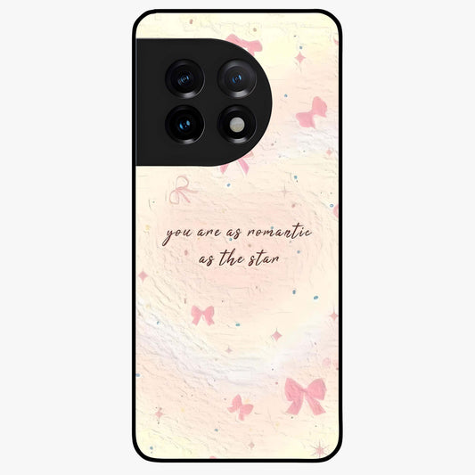 Starry Bow Romance Glass Case for 1+11 charming front view featuring romantic bow artwork with star accents