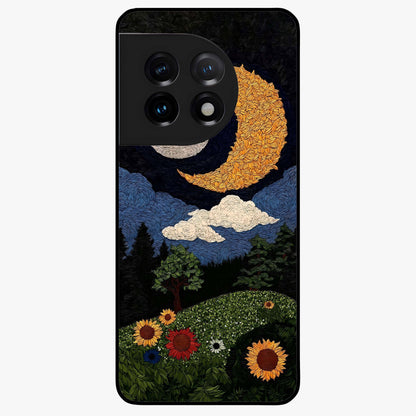Sun and Moon Magic Design Glass Case for 1+11 artistic front view featuring symbolic sun and moon artwork