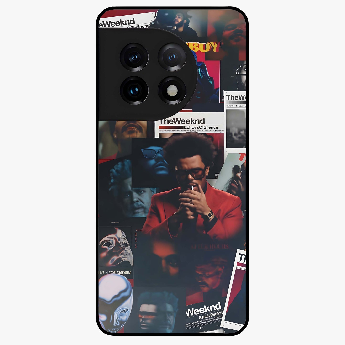 The Weeknd Glass Case for 1+11 stylish front view featuring music inspired artistic artwork