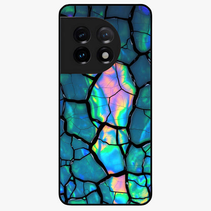 Tropical Wing Vibe Glass Case for 1+11 vibrant front view featuring wing inspired artwork with tropical colors