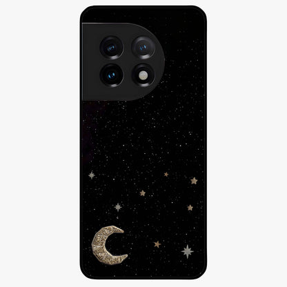 Twinkle Star With Half Moon Glass Case for 1+11 dreamy front view featuring star and crescent moon artwork