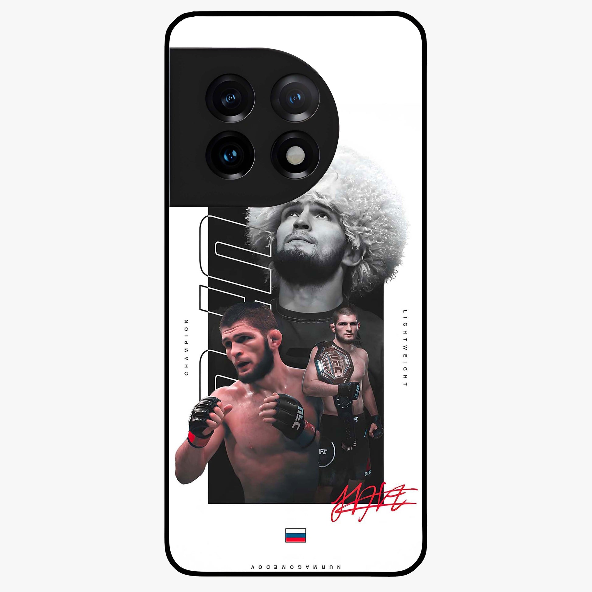 Unbeaten Warrior Legacy Glass Case for 1+11 powerful front view featuring fearless warrior inspired artwork