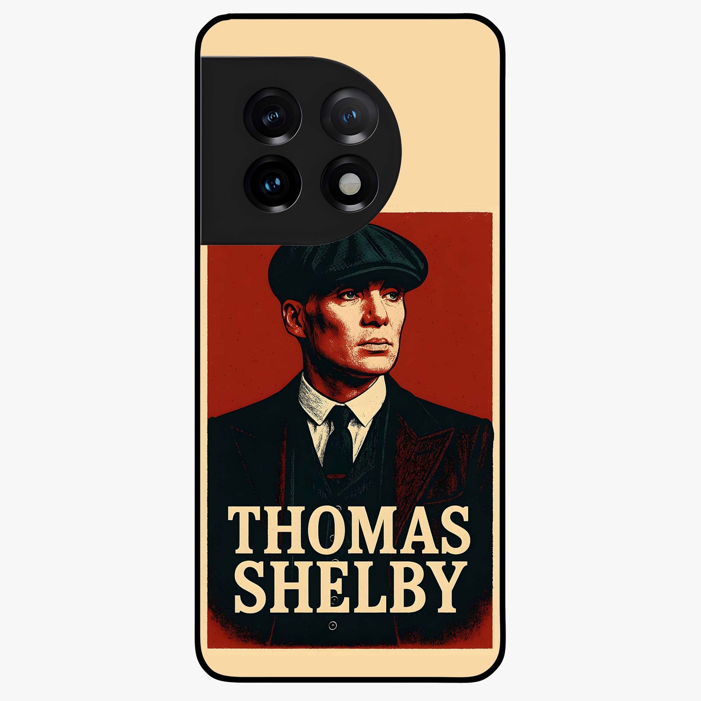 Vintage Mafia Authority Glass Case for 1+11 bold front view featuring classic mafia inspired artwork with retro tones