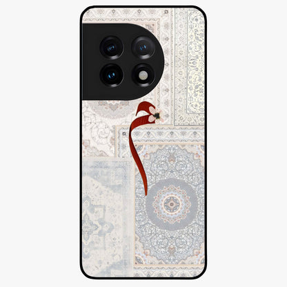 White Aesthetic Bow Glass Case for 1+11 clean front view featuring minimal bow artwork in soft white tones