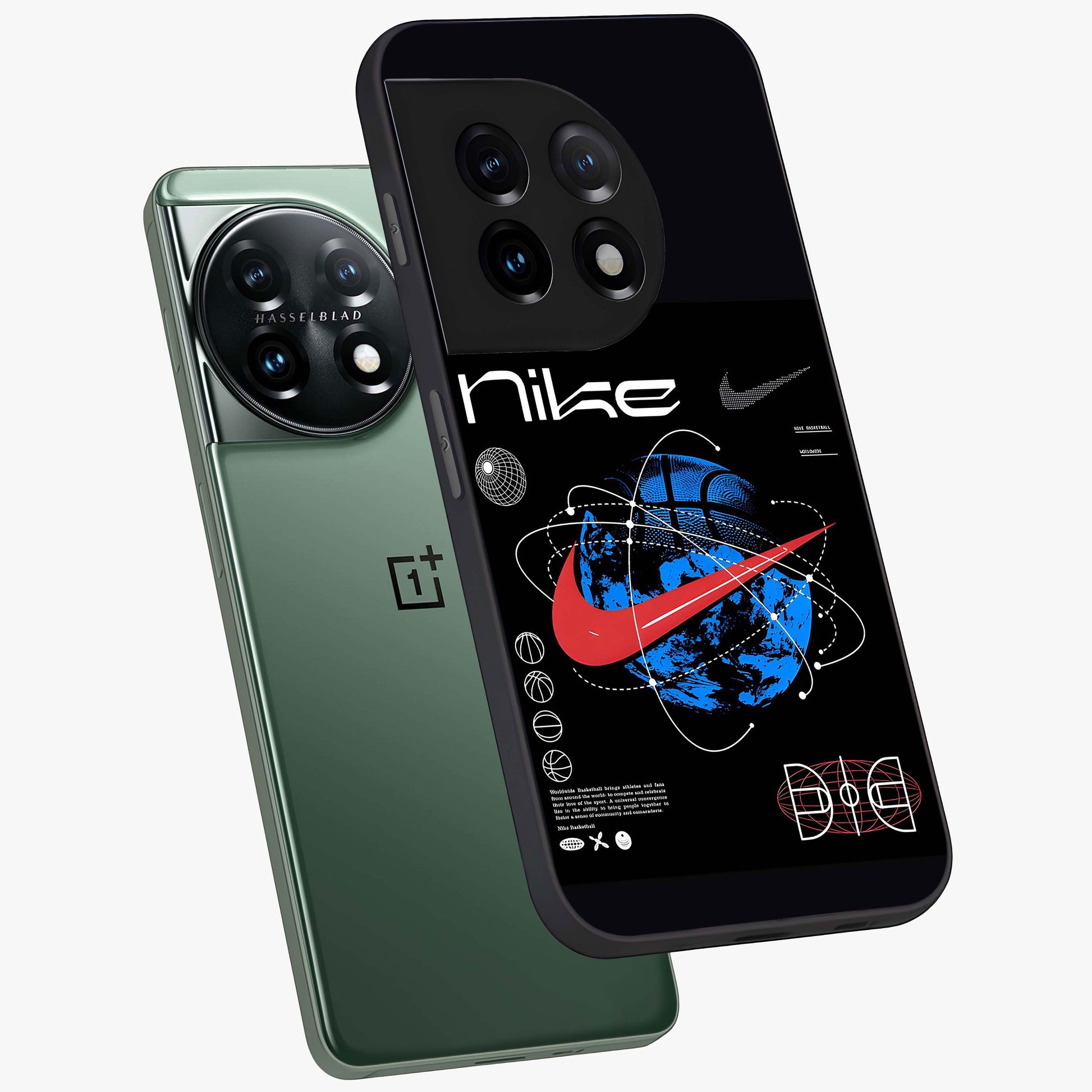 Gravity Sports Fusion Glass Case for 1+11 angled mockup showcasing glossy finish and high energy detailing