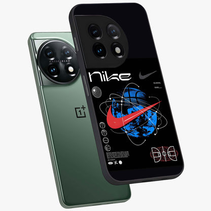 Gravity Sports Fusion Glass Case for 1+11 angled mockup showcasing glossy finish and high energy detailing
