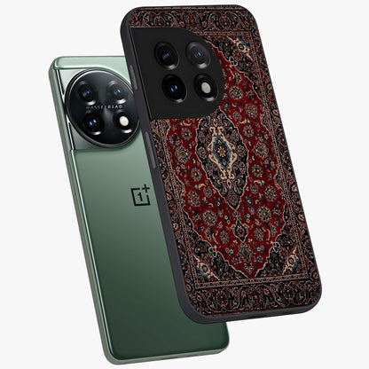 Heritage Carpet Royale Glass Case for 1+11 captured at a warm angle highlighting intricate heritage patterns, gloss, and edge clarity.