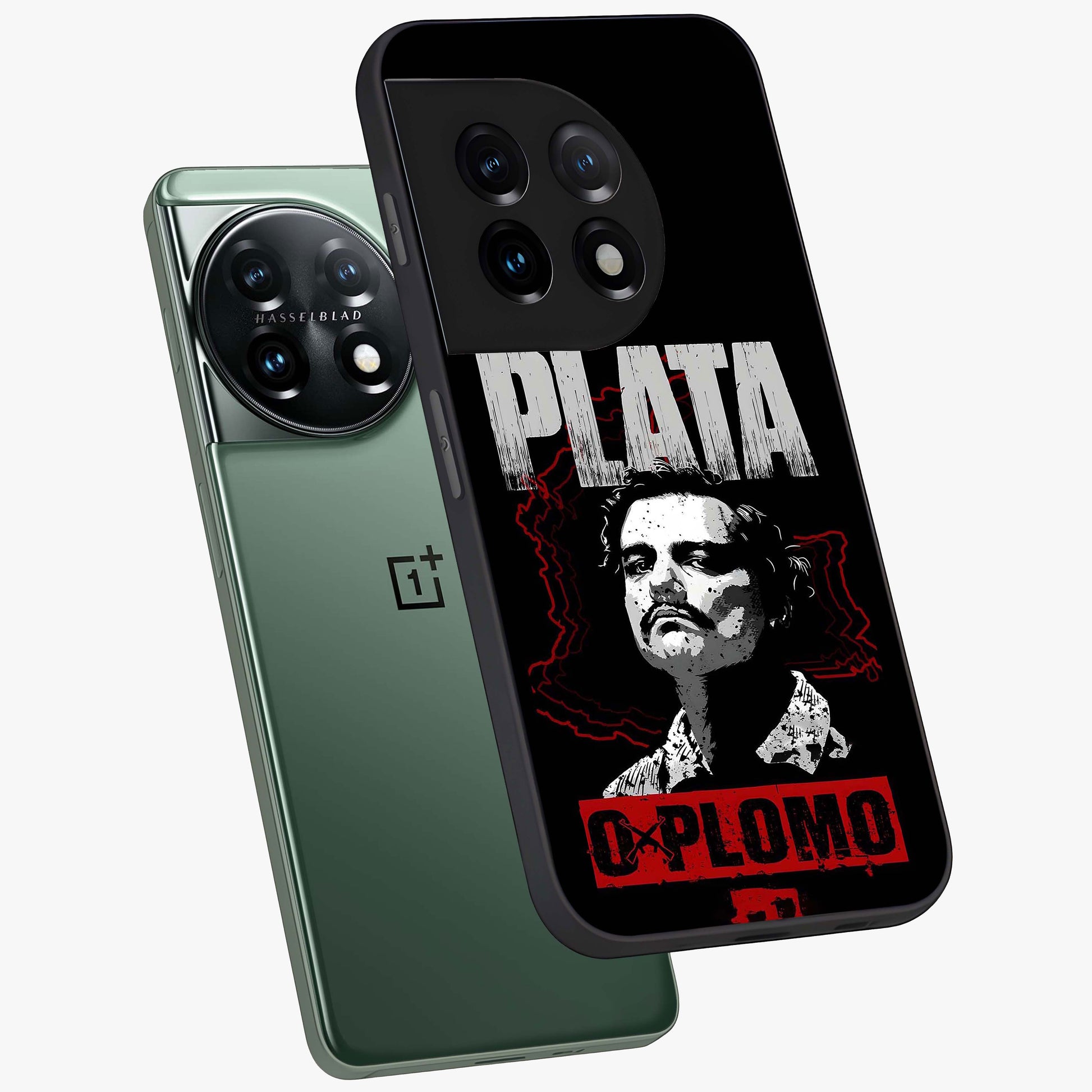 Notorious Crime Empire Glass Case for 1+11 angled mockup showcasing glossy finish and dark urban tones