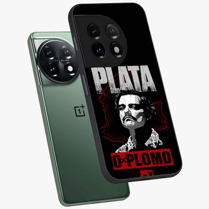 Notorious Crime Empire Glass Case for 1+11 angled mockup showcasing glossy finish and dark urban tones