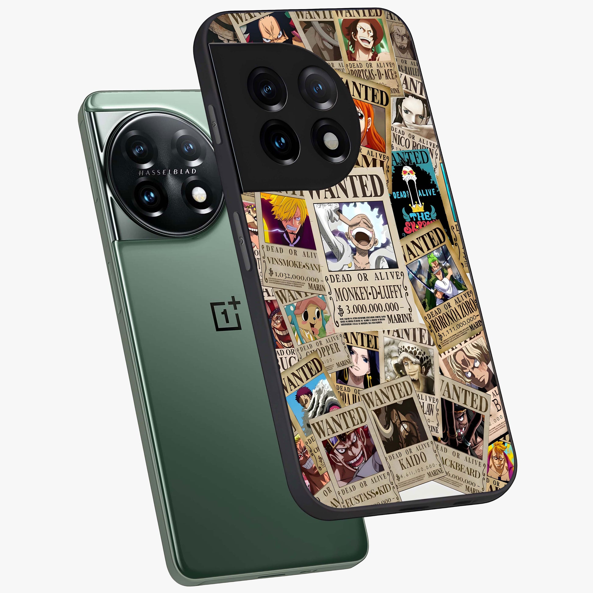 Pirate Wanted Legends Glass Case for 1+11 angled mockup showcasing glossy glass finish and dramatic vintage tones