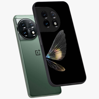 Whispers of Wings Glass Case for 1+11 angled mockup showcasing glossy finish and soft gradient detailing