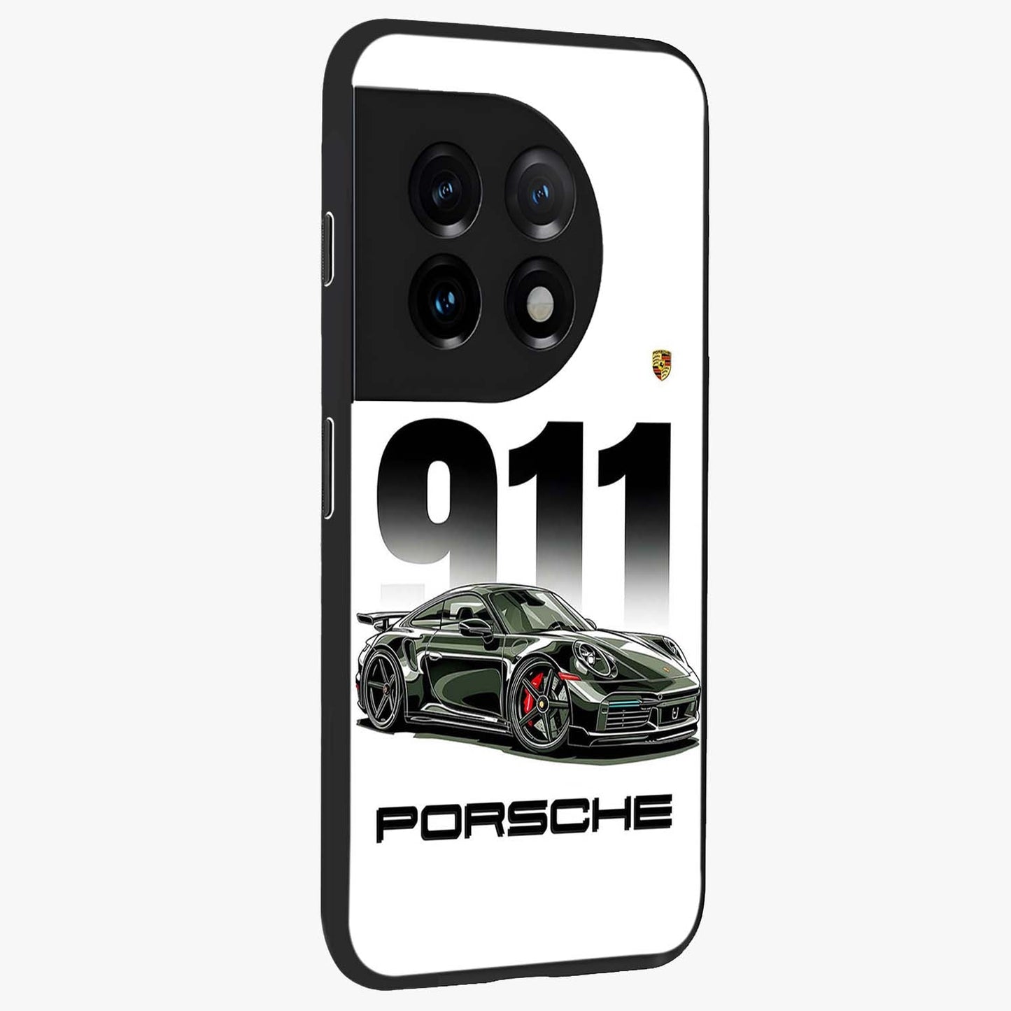 911 Turbo Dominance Glass Case for 1+11 stylish side perspective highlighting sleek edges and high detail sports car illustration