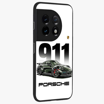 911 Turbo Dominance Glass Case for 1+11 stylish side perspective highlighting sleek edges and high detail sports car illustration