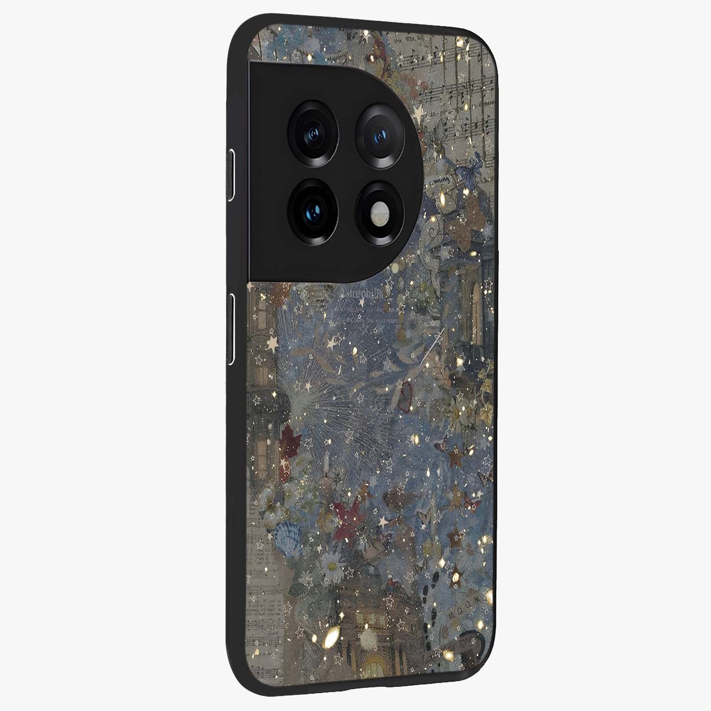 Aesthetic Astrolophia Glass Case for 1+11 side perspective highlighting detailed astrological aesthetic elements