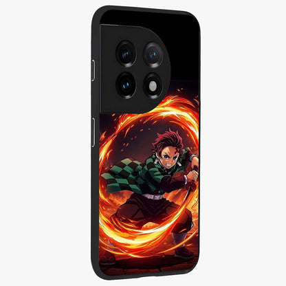 Blazing Sword Resolve Glass Case for 1+11 displayed upright for strong warrior visibility and premium finish.
