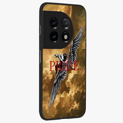 Celestial Fallen Pride Glass Case for 1+11 side perspective highlighting deep space textures and premium edge finish