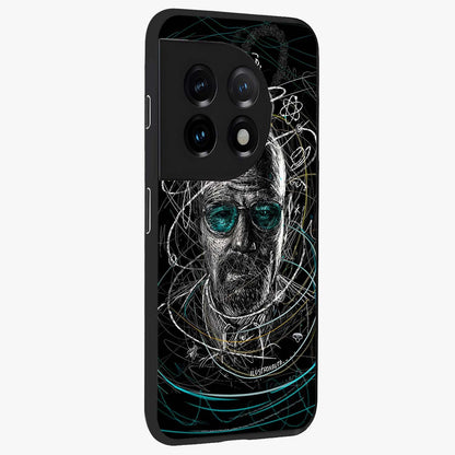 Chaotic Mind Genius Glass Case for 1+11 side perspective highlighting creative detailing and premium edge finish