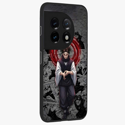Cursed Ritual Ascension Glass Case for 1+11 side perspective highlighting bold mystical textures and sleek edges