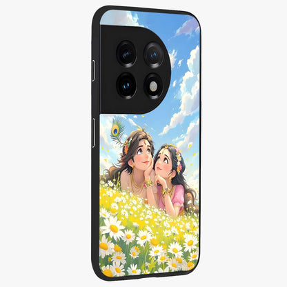 Daisy Daydream Love Glass Case for 1+11 side perspective highlighting charming floral textures and premium edge finish