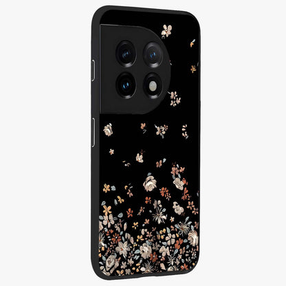 Dark Petal Aesthetic Glass Case for 1+11 side perspective highlighting refined textures and premium edge finish