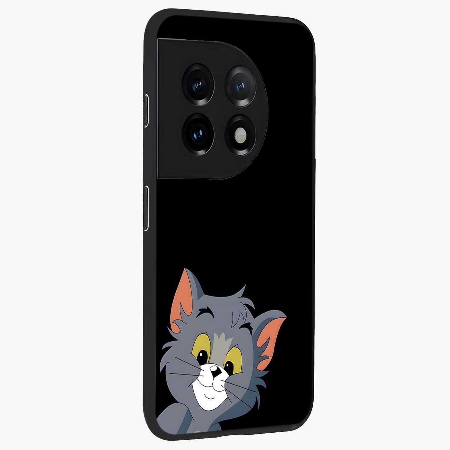 Forever Chasing Love Tom Glass Case for 1+11 side perspective highlighting expressive illustration and premium edges