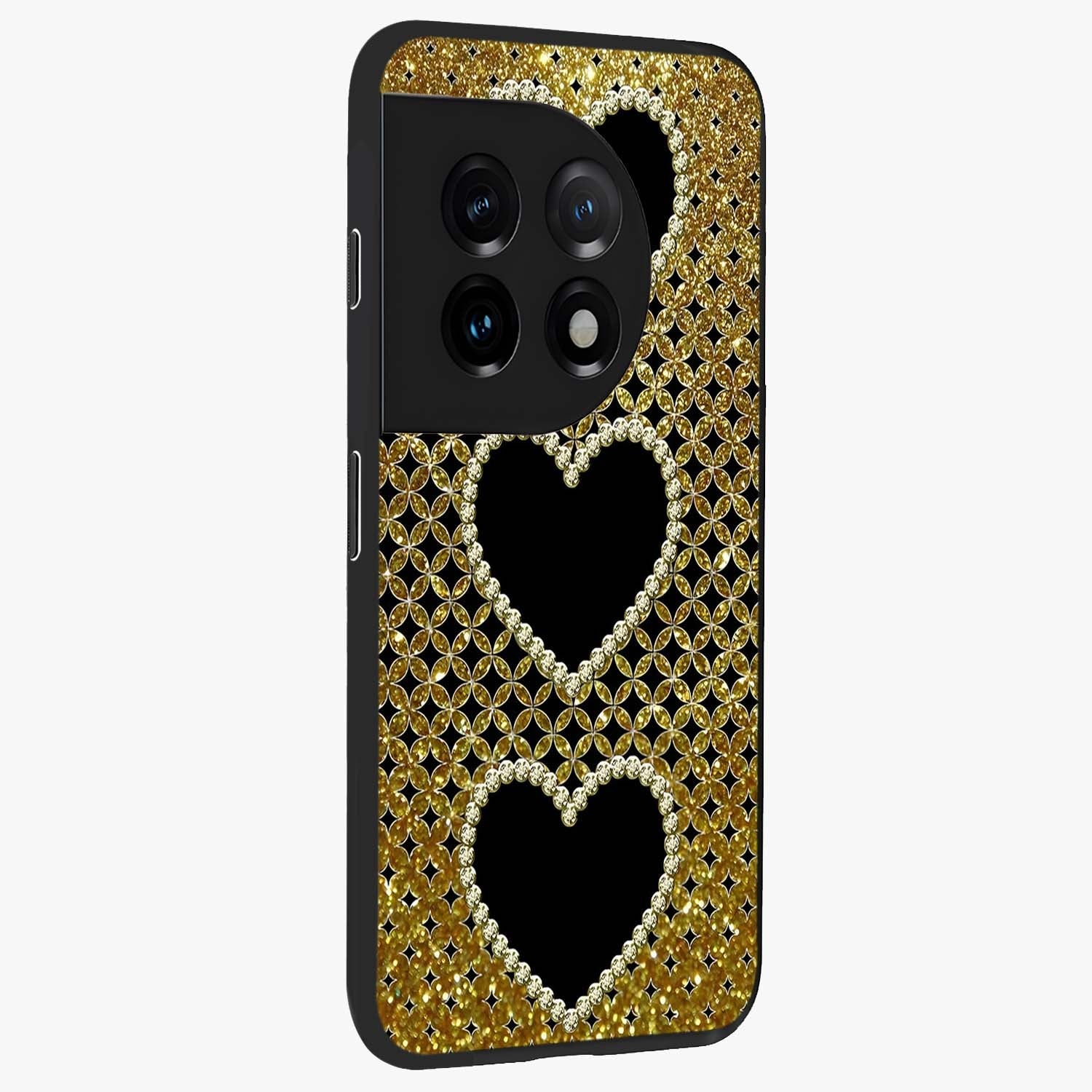 Golden Leaf Dreams Glass Case for 1+11 side perspective highlighting delicate leaf textures and smooth build