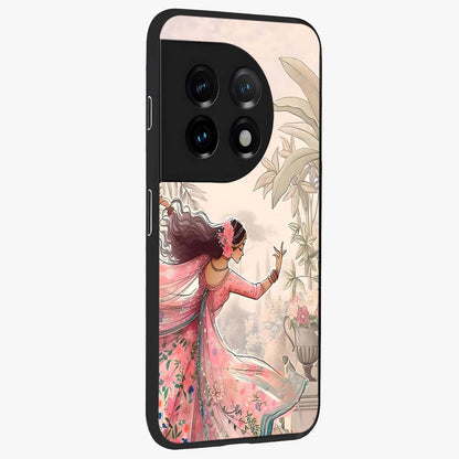 Graceful Garden Rhythm Glass Case for 1+11 side perspective highlighting refined floral textures and premium edges