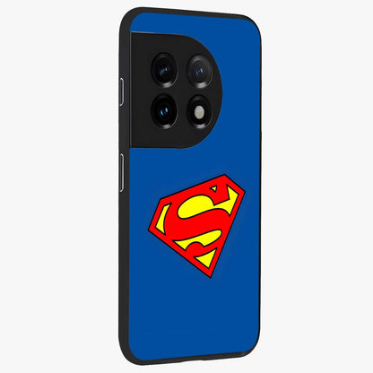 Legendary Hero Emblem Glass Case for 1+11 side perspective highlighting sharp emblem textures and premium edges