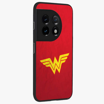 Legendary Wonder Power Glass Case for 1+11 side perspective highlighting dramatic detailing and sleek build