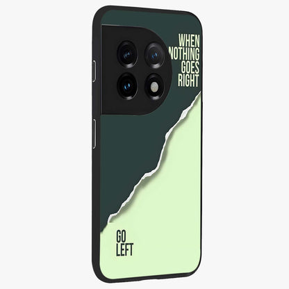 Let Go Quote Glass Case for 1+11 side perspective highlighting bold text detailing and smooth premium edges