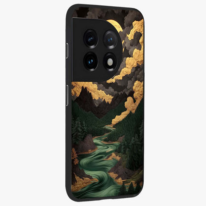 Lunar Silk Garden Glass Case for 1+11 side perspective highlighting delicate bloom detailing and premium edges